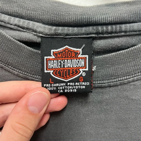 Vintage Harley-Davidson Charlottetown Canada Black Long Sleeve Shirt - Picture 3 of 5